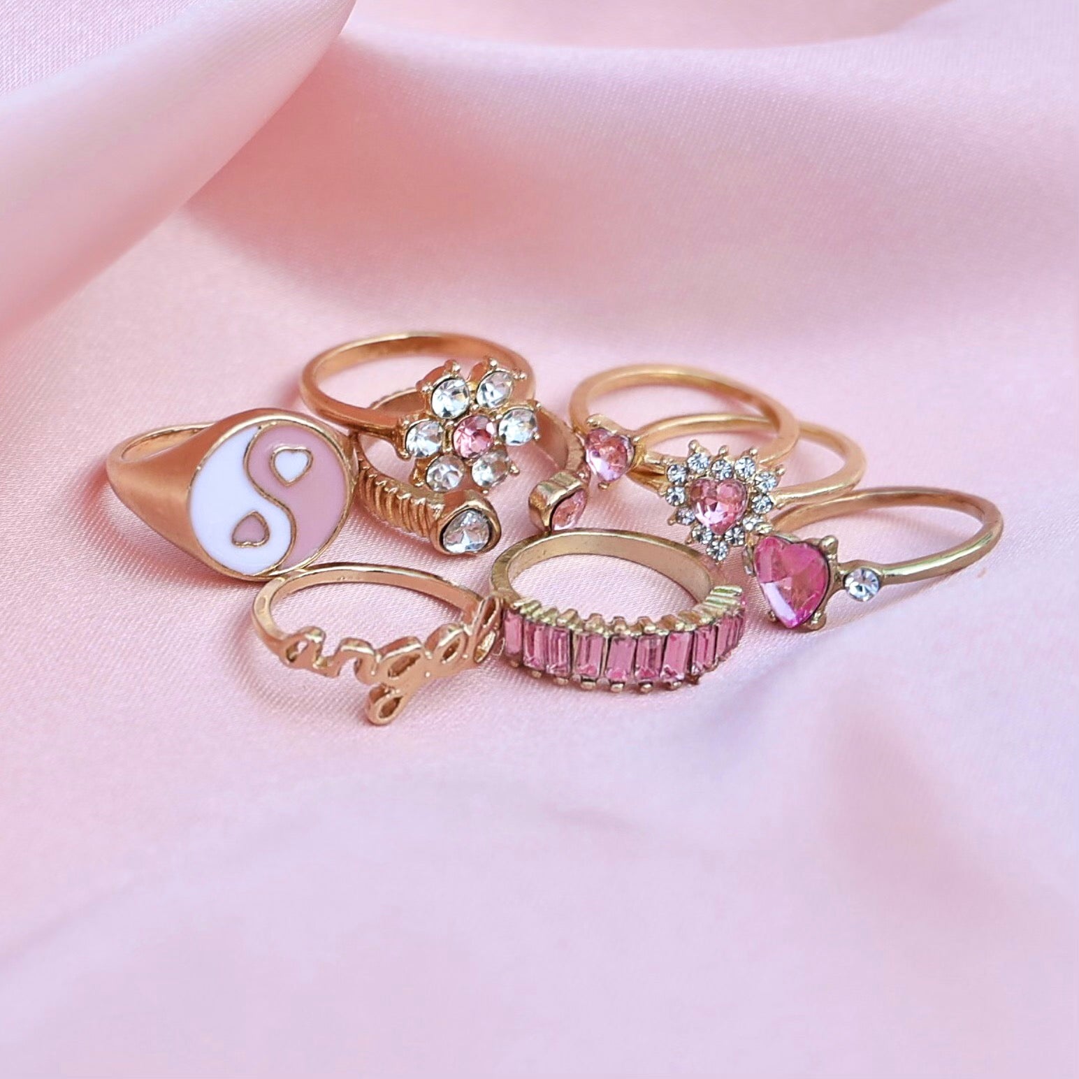 Yin Yang Pink Dream Ring Set
