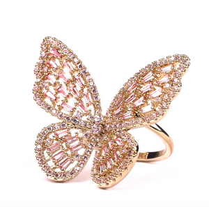 Iced Out Butterfly Ring