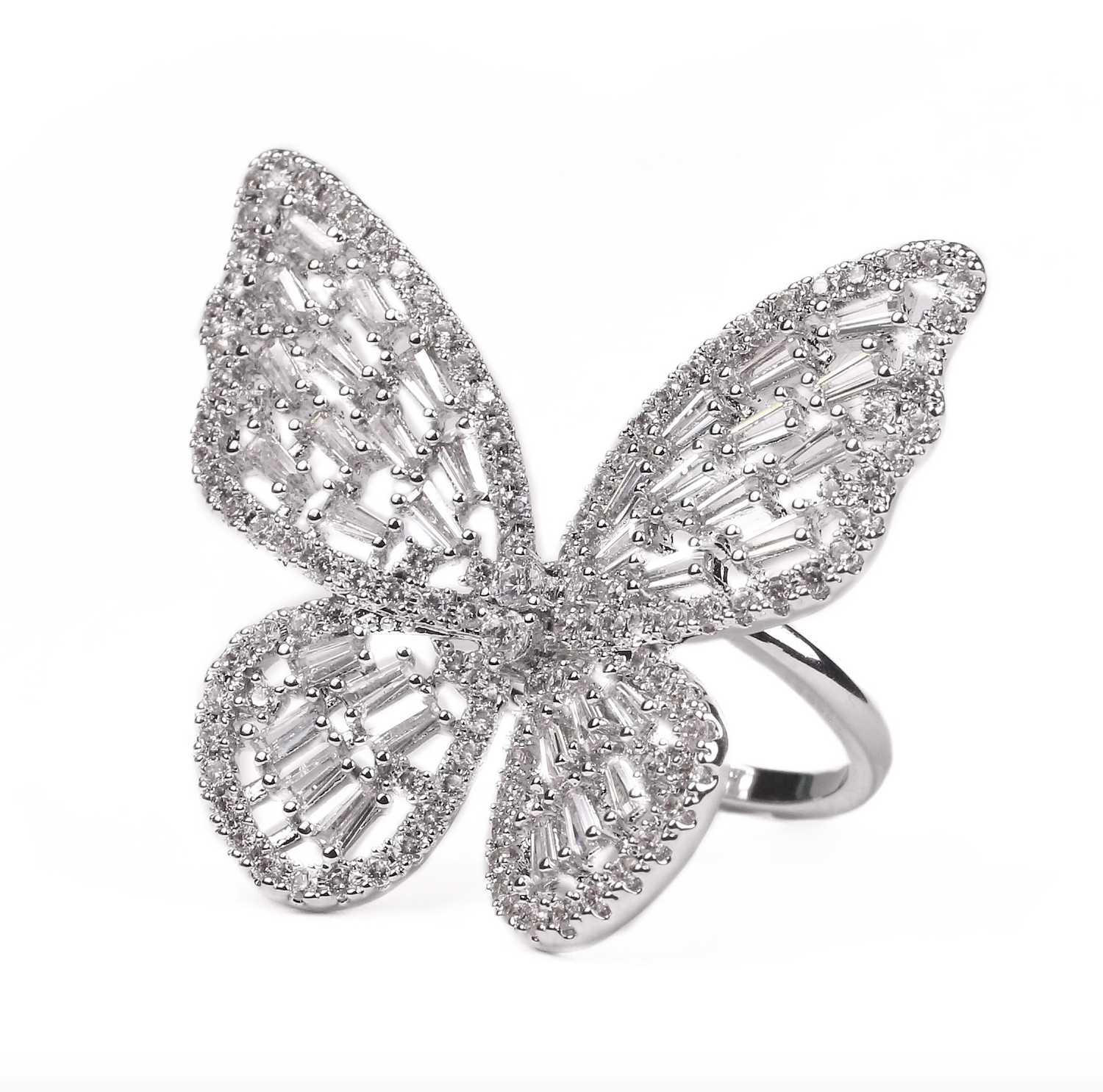 Iced Out Butterfly Ring