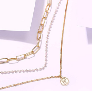 Gold Link Necklace Set