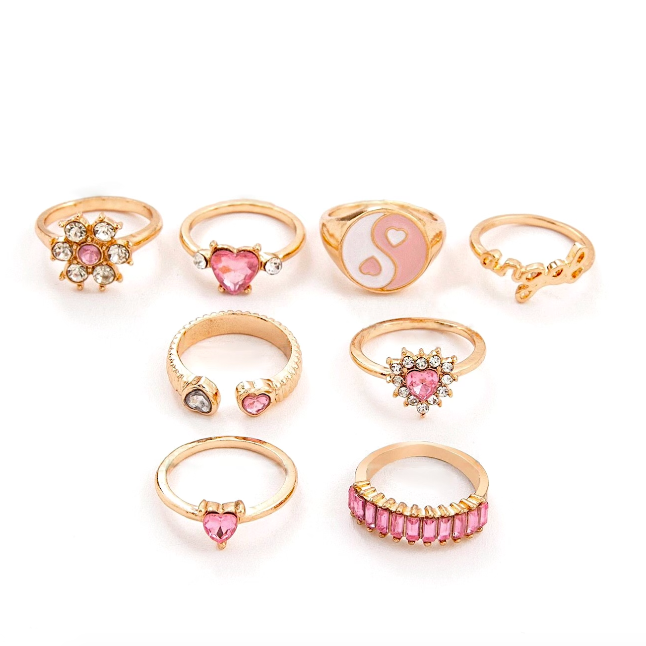 Yin Yang Pink Dream Ring Set