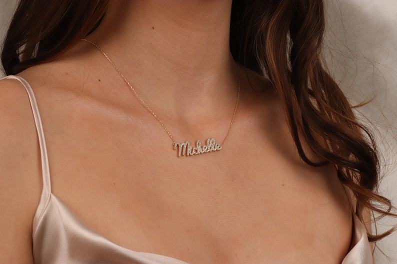 Crystal Cursive Necklace