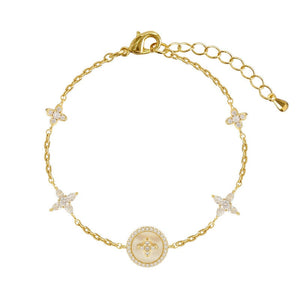 Gold Icon Cross Bracelet