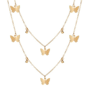 Golden Butterfly Kisses Necklace
