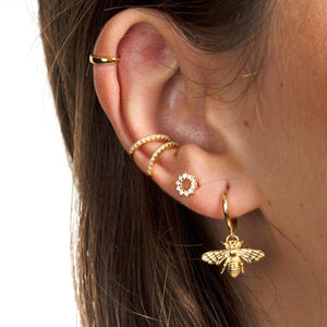 Gold Honey Bee Earrings