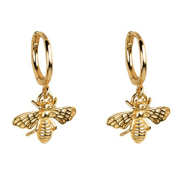 Gold Honey Bee Earrings