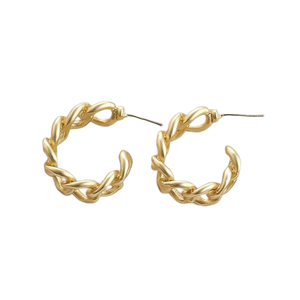 Cable Hoop Earrings