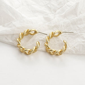 Cable Hoop Earrings