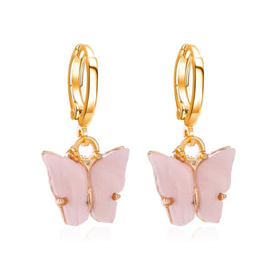 Blush Butterfly Huggie Earrings