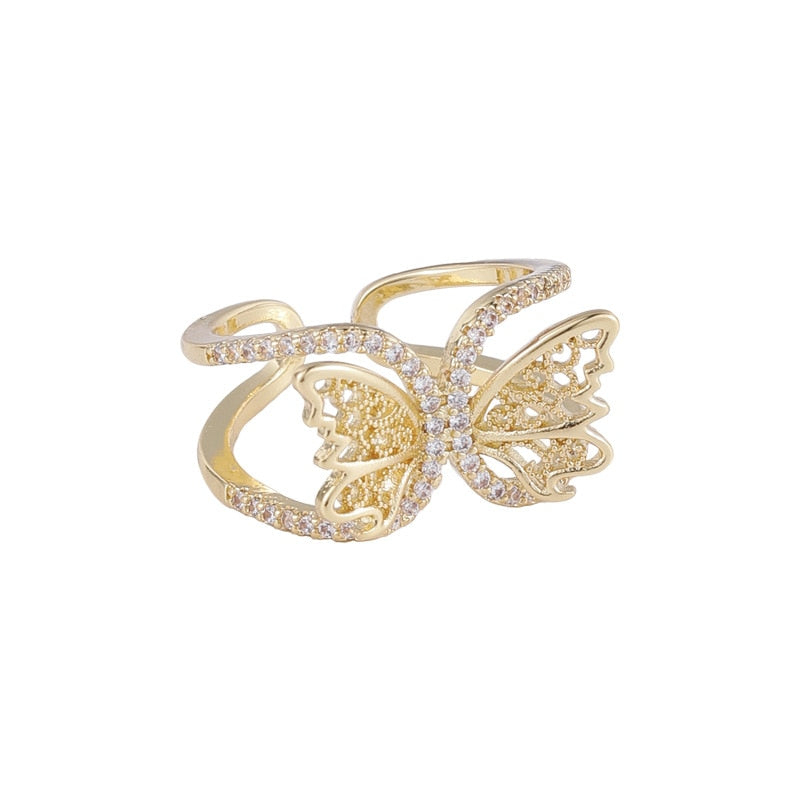 Gold Dreams Butterfly Ring