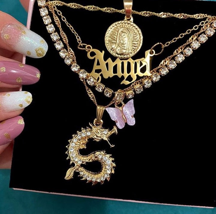 Sassy Angel Necklace Set