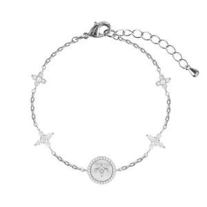 Silver Icon Cross Bracelet