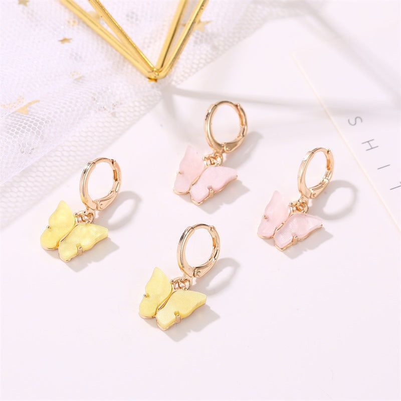 Blush Butterfly Huggie Earrings