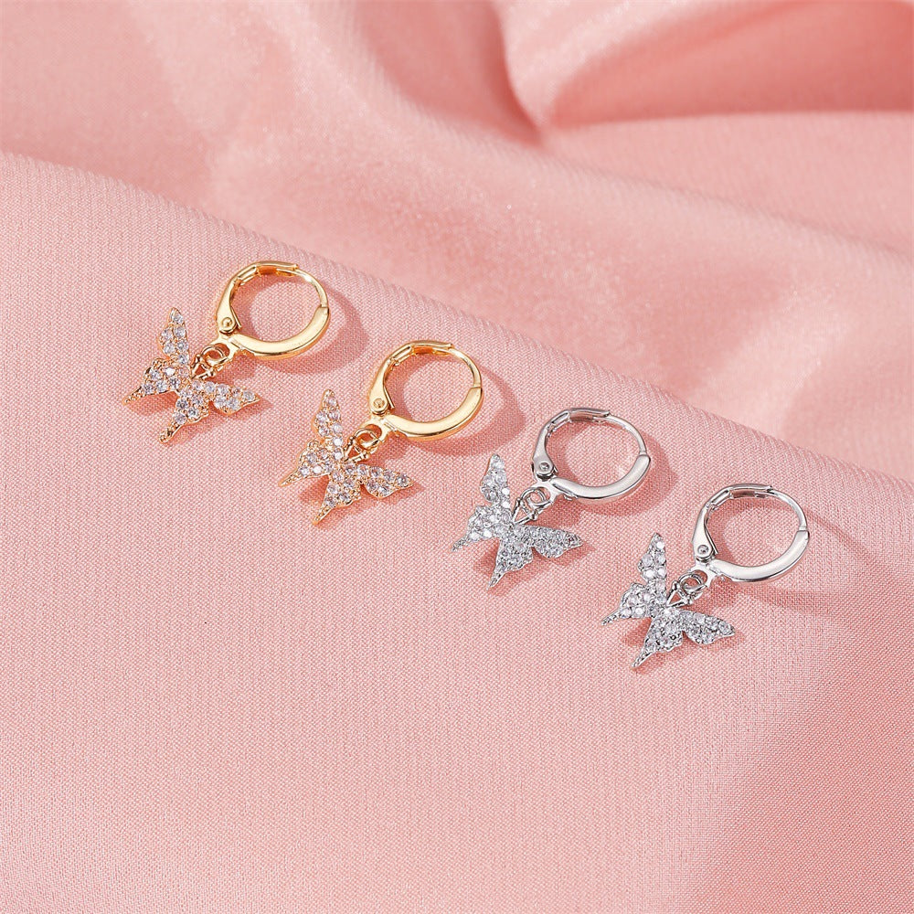 Silver Petite Butterfly Earrings