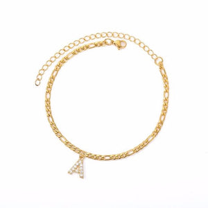 Crystal Initial Anklet