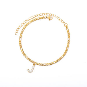 Crystal Initial Anklet