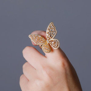 Iced Out Butterfly Ring